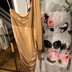 JLUXLABEL One Shoulder Camel Dress